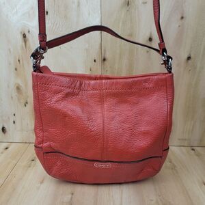 Coach Pursue Park Pebble Leather Red Mini Duffle Crossbody Bag Should Strap